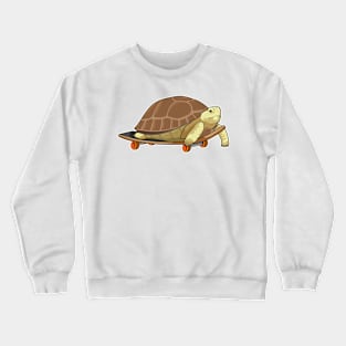 Turtle as Skater with Skateboard Crewneck Sweatshirt